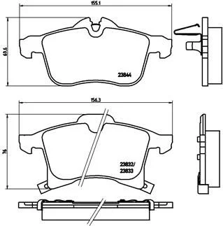 Sada brzdových platničiek, kotúčová brzda BREMBO P 59 045X