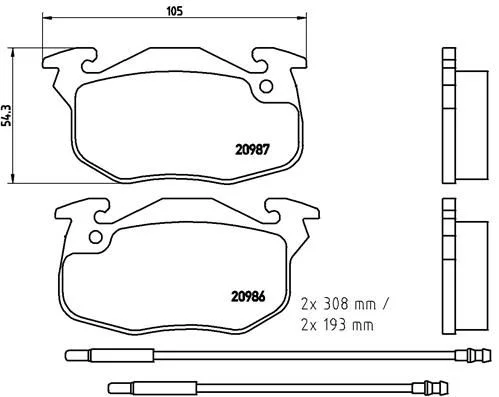 Sada brzdových platničiek, kotúčová brzda BREMBO P 61 044