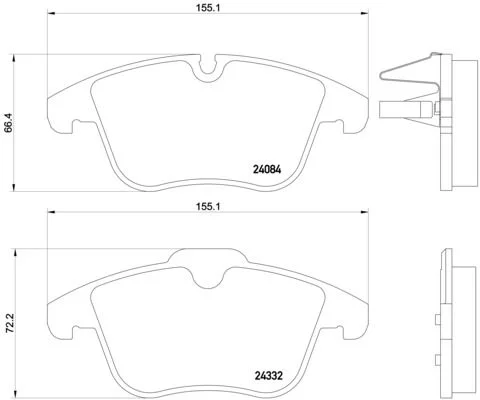 Sada brzdových platničiek, kotúčová brzda BREMBO P 61 106X