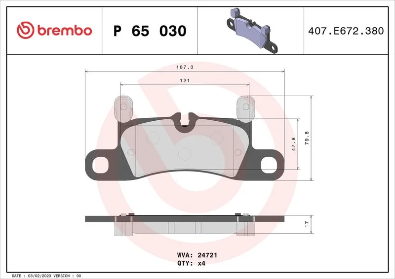 Sada brzdových platničiek, kotúčová brzda BREMBO P 65 030