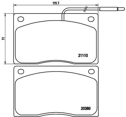 Brake Pad Set, disc brake BREMBO P 68 012