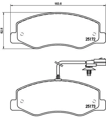 Sada brzdových platničiek, kotúčová brzda BREMBO P 68 061