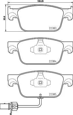 Brake Pad Set, disc brake BREMBO P 85 153