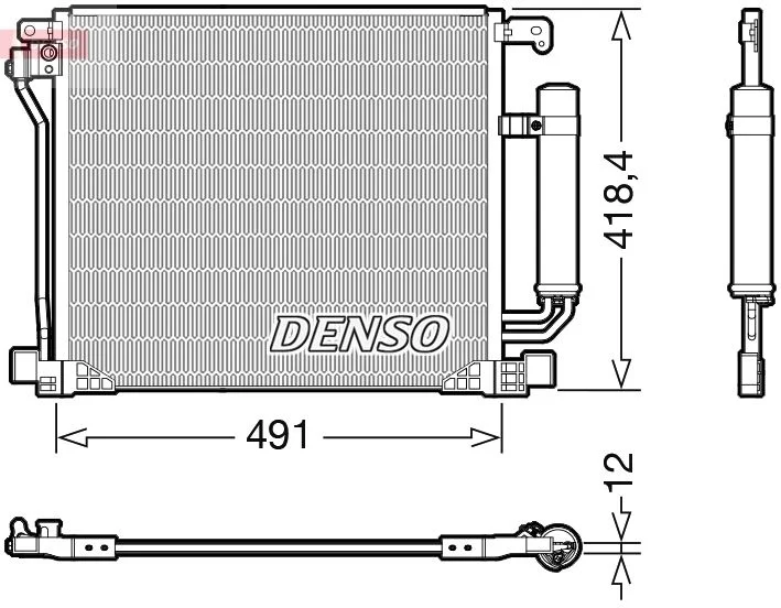 Kondenzátor, klimatizácia DENSO DCN46025