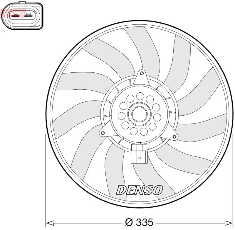 Ventilátor, chladenie motora DENSO DER02008