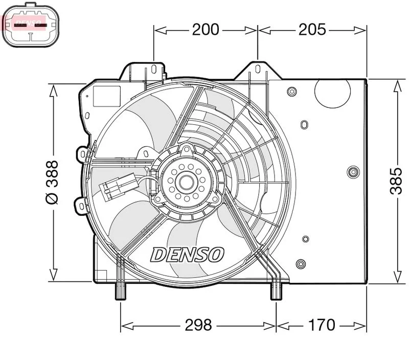 Ventilátor, chladenie motora DENSO DER21024