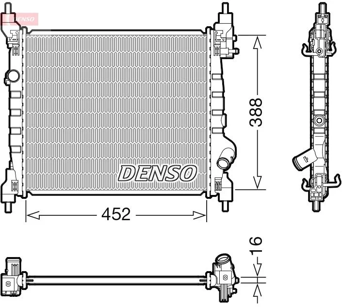 Radiator, engine cooling DENSO DRM15014