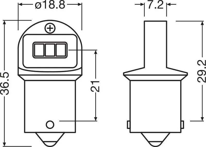 Lemputė, indikatorius ams-OSRAM 5008DWP-2BL