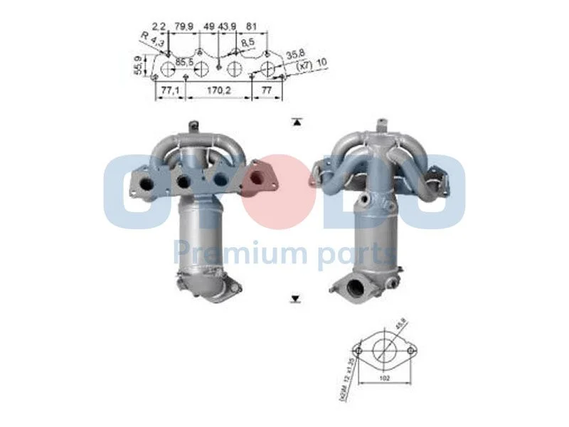 Catalytic Converter Oyodo 10N0122-OYO