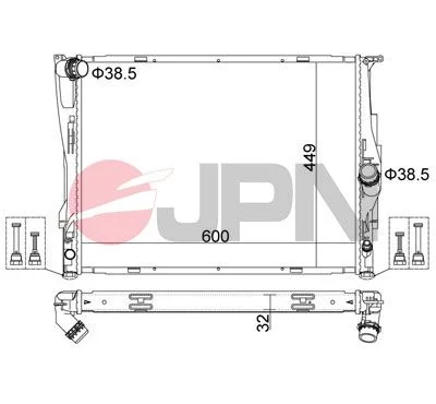 Radiator, engine cooling JPN 60C9009-JPN