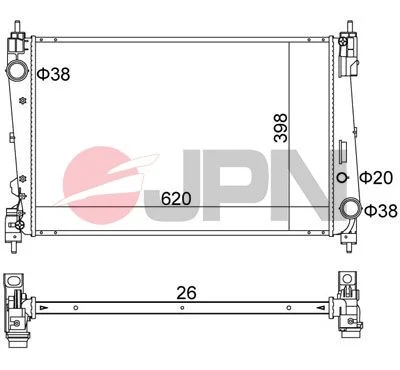 Radiator, engine cooling JPN 60C9018-JPN