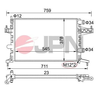 Radiator, engine cooling JPN 60C9031-JPN