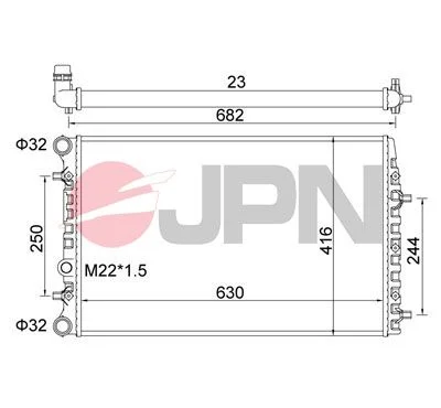 Radiator, engine cooling JPN 60C9056-JPN