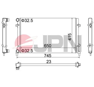 Radiator, engine cooling JPN 60C9058-JPN