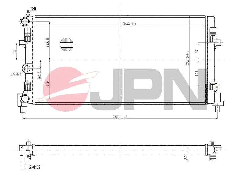 Chladič, chladenie motora JPN 60C9064-JPN