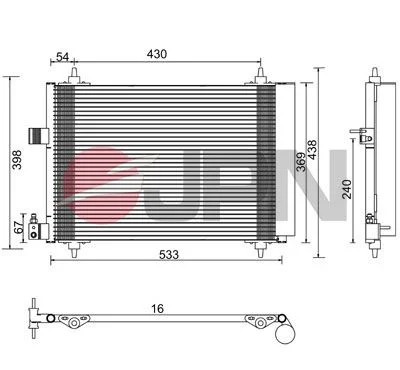 Condenser, air conditioning JPN 60C9122-JPN