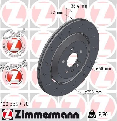 Stabdžių diskas ZIMMERMANN 100.3397.70