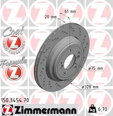 Brake Disc ZIMMERMANN 150.3454.70