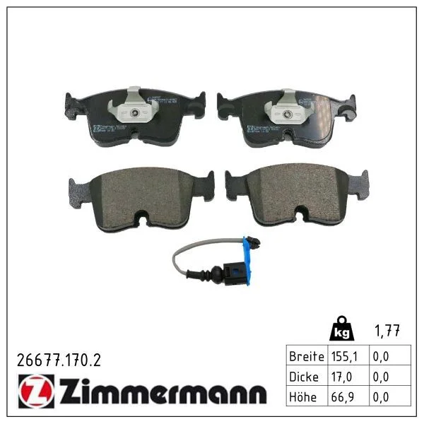 Brake Pad Set, disc brake ZIMMERMANN 26677.170.2