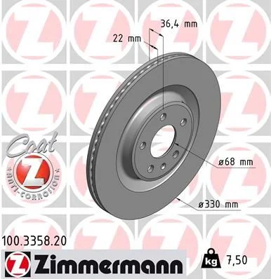 Brake Disc ZIMMERMANN 100.3358.20