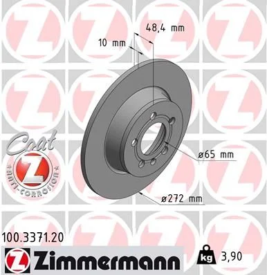 Brzdový kotúč ZIMMERMANN 100.3371.20