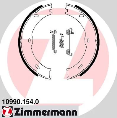 Sada brzdových čeľustí, parkovacia brzda ZIMMERMANN 10990.154.0