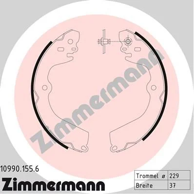 Brake Shoe Set, parking brake ZIMMERMANN 10990.155.6