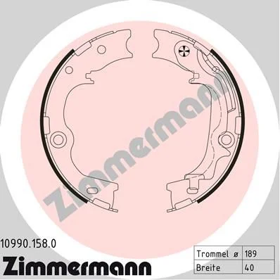 Sada brzdových čeľustí, parkovacia brzda ZIMMERMANN 10990.158.0
