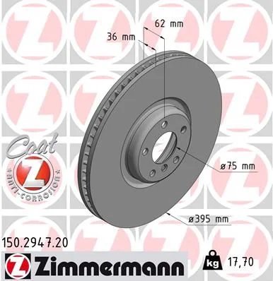 Stabdžių diskas ZIMMERMANN 150.2947.20