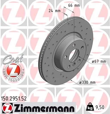 Brzdový kotúč ZIMMERMANN 150.2951.52