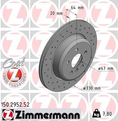 Brzdový kotúč ZIMMERMANN 150.2952.52