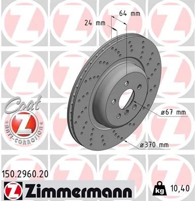 Brzdový kotúč ZIMMERMANN 150.2960.20