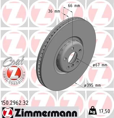 Stabdžių diskas ZIMMERMANN 150.2962.32