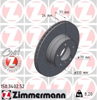 Brzdový kotúč ZIMMERMANN 150.3402.52