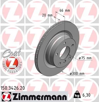 Stabdžių diskas ZIMMERMANN 150.3426.20