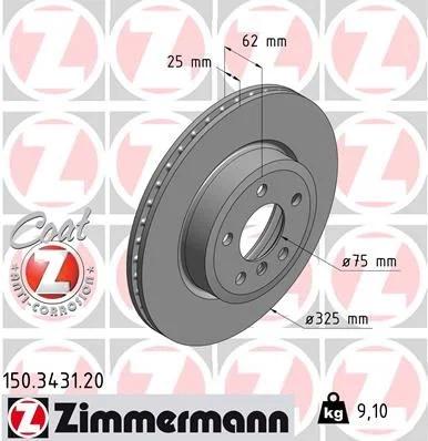 Brzdový kotúč ZIMMERMANN 150.3431.20