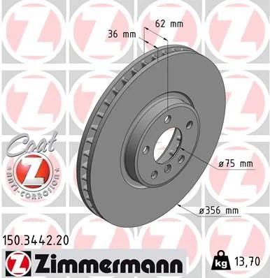 Brzdový kotúč ZIMMERMANN 150.3442.20