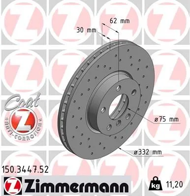 Brzdový kotúč ZIMMERMANN 150.3447.52