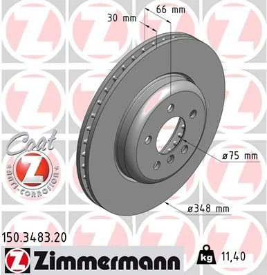 Stabdžių diskas ZIMMERMANN 150.3483.20