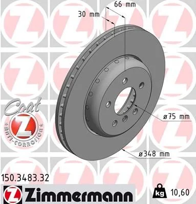 Stabdžių diskas ZIMMERMANN 150.3483.32