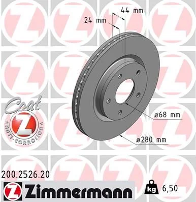 Brzdový kotúč ZIMMERMANN 200.2526.20