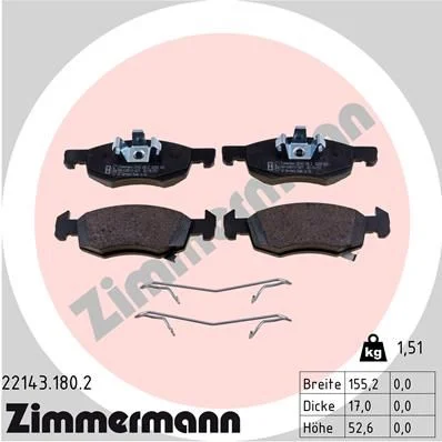 Brake Pad Set, disc brake ZIMMERMANN 22143.180.2
