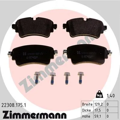 Stabdžių trinkelių rinkinys, diskinis stabdys ZIMMERMANN 22308.175.1
