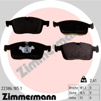 Brake Pad Set, disc brake ZIMMERMANN 22386.185.1