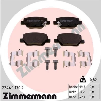 Sada brzdových platničiek, kotúčová brzda ZIMMERMANN 22449.170.2