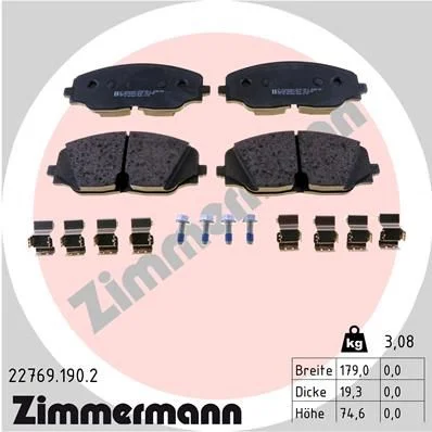 Brake Pad Set, disc brake ZIMMERMANN 22769.190.2