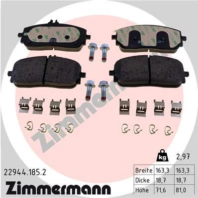 Sada brzdových platničiek, kotúčová brzda ZIMMERMANN 22944.185.2