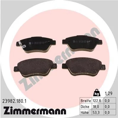 Sada brzdových platničiek, kotúčová brzda ZIMMERMANN 23982.180.1