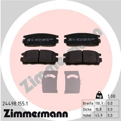 Brake Pad Set, disc brake ZIMMERMANN 24498.155.1