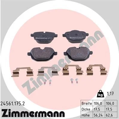 Stabdžių trinkelių rinkinys, diskinis stabdys ZIMMERMANN 24561.175.2